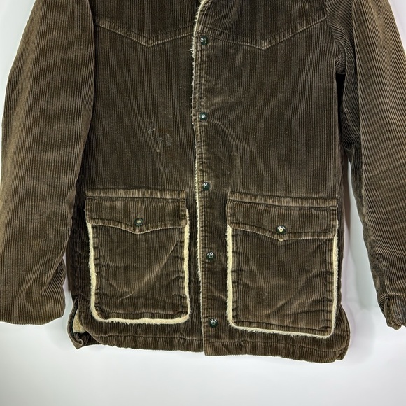 Vintage Towncraft Penney's Brown Sherpa Lined Western Button Up Jacket Size 36 - Picture 3 of 12